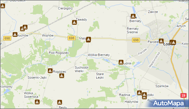 mapa Płosodrza, Płosodrza na mapie Targeo