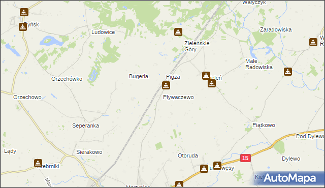 mapa Pływaczewo, Pływaczewo na mapie Targeo