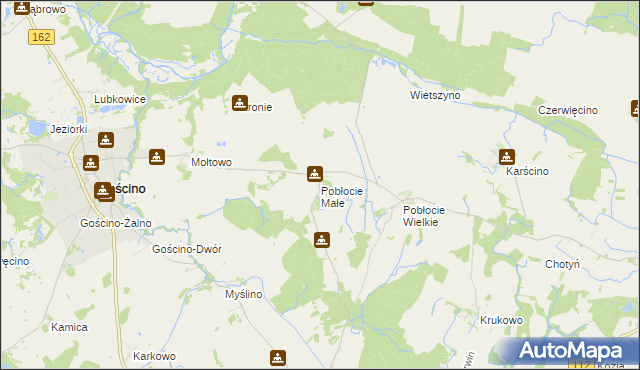 mapa Pobłocie Małe, Pobłocie Małe na mapie Targeo