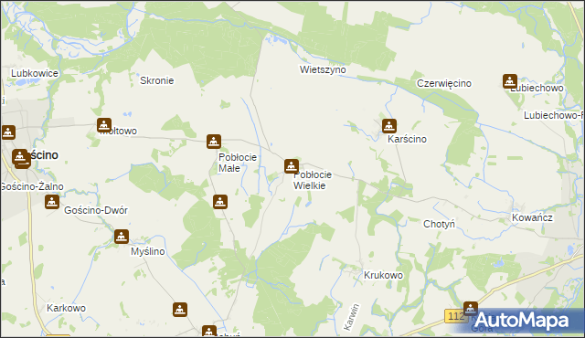 mapa Pobłocie Wielkie, Pobłocie Wielkie na mapie Targeo