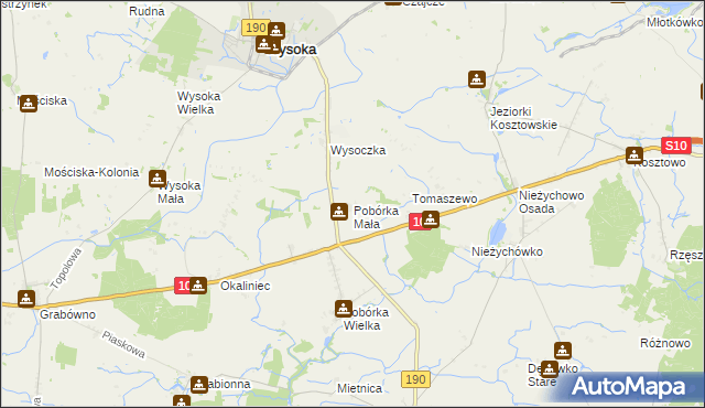 mapa Pobórka Mała, Pobórka Mała na mapie Targeo