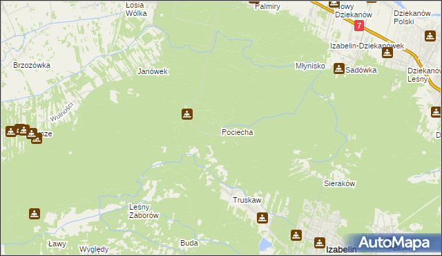 mapa Pociecha gmina Czosnów, Pociecha gmina Czosnów na mapie Targeo