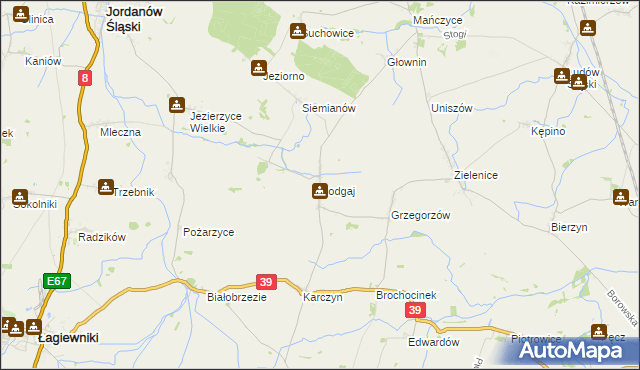 mapa Podgaj gmina Kondratowice, Podgaj gmina Kondratowice na mapie Targeo