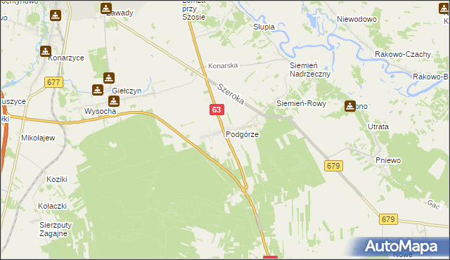 mapa Podgórze gmina Łomża, Podgórze gmina Łomża na mapie Targeo