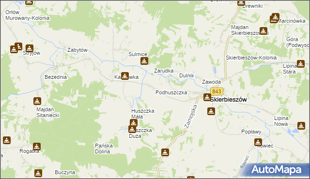 mapa Podhuszczka, Podhuszczka na mapie Targeo