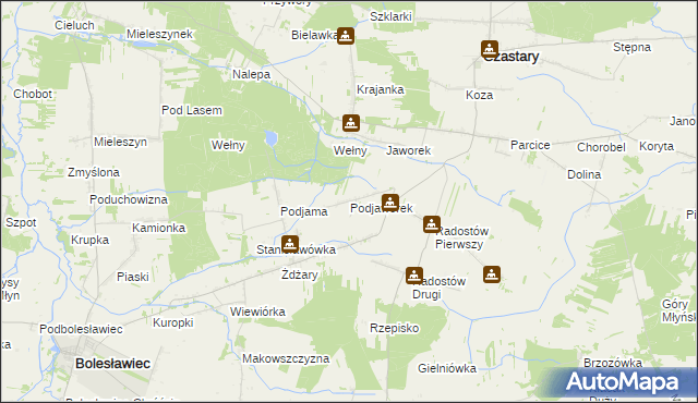 mapa Podjaworek, Podjaworek na mapie Targeo