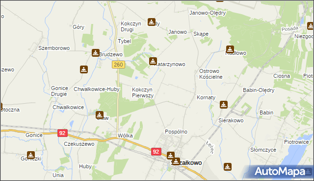mapa Podkornaty, Podkornaty na mapie Targeo