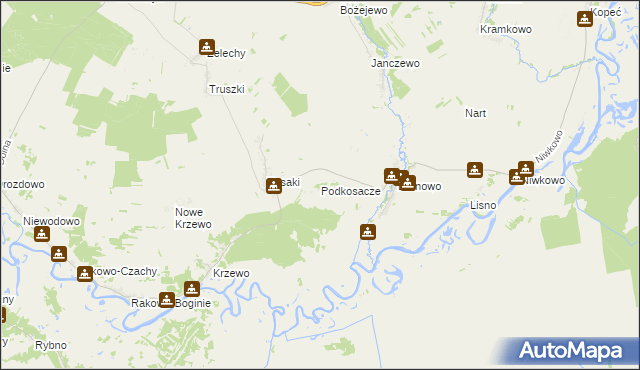 mapa Podkosacze, Podkosacze na mapie Targeo