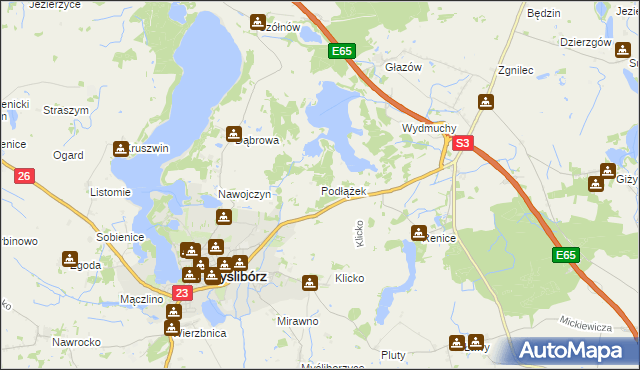 mapa Podłążek, Podłążek na mapie Targeo