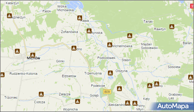 mapa Podlodówek, Podlodówek na mapie Targeo