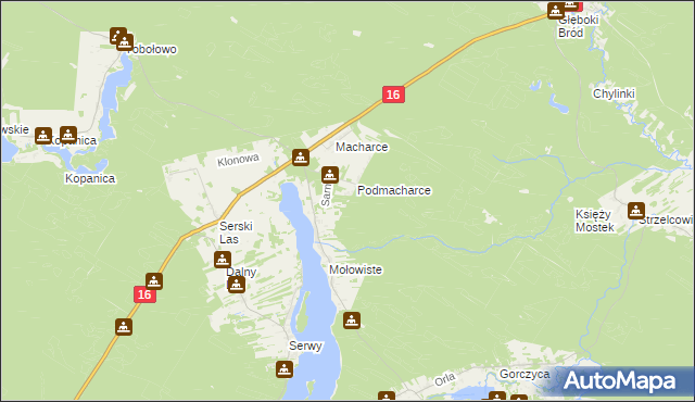 mapa Podmacharce Gajówka, Podmacharce Gajówka na mapie Targeo