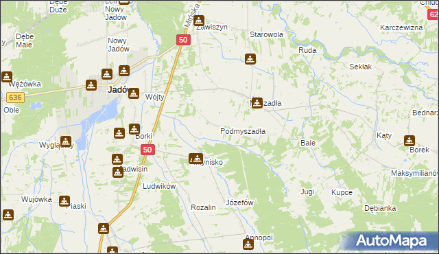 mapa Podmyszadła, Podmyszadła na mapie Targeo