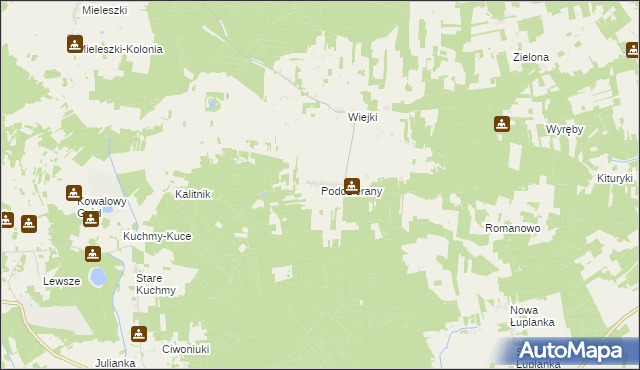 mapa Podozierany, Podozierany na mapie Targeo