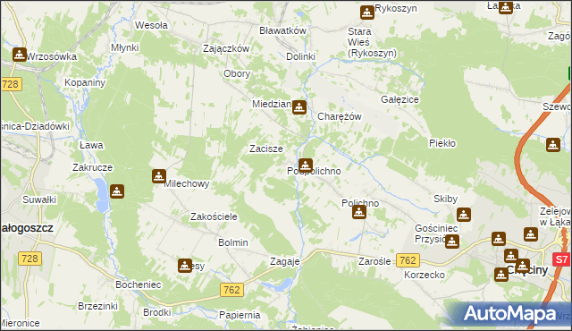 mapa Podpolichno, Podpolichno na mapie Targeo