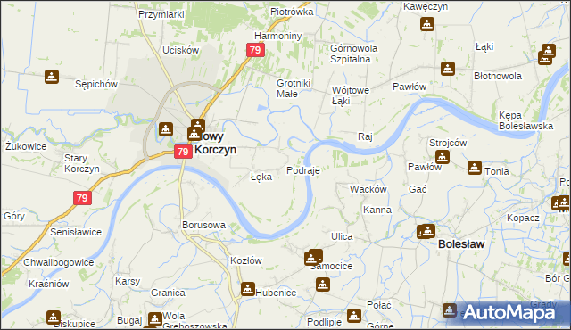 mapa Podraje, Podraje na mapie Targeo