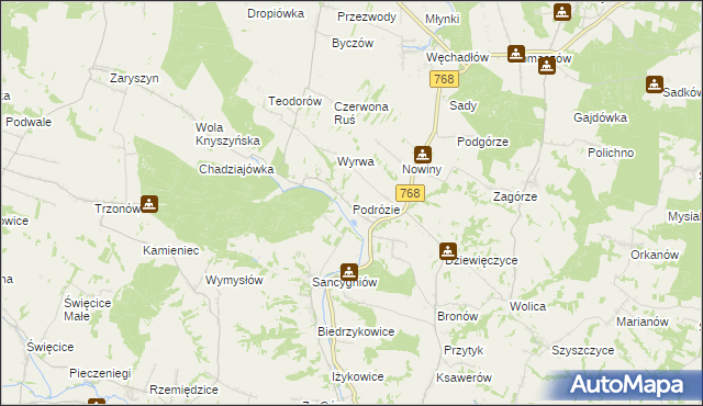 mapa Podrózie, Podrózie na mapie Targeo