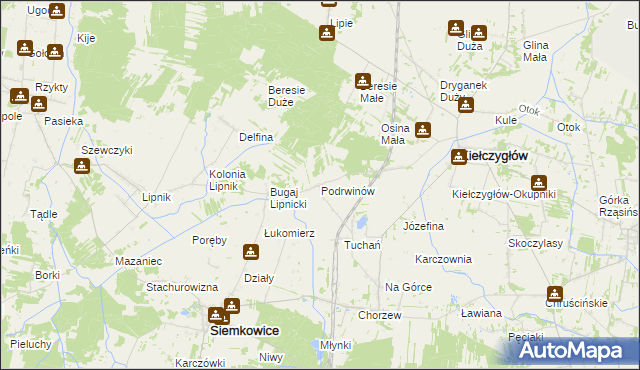 mapa Podrwinów, Podrwinów na mapie Targeo