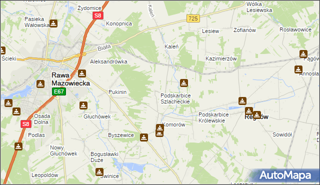 mapa Podskarbice Szlacheckie, Podskarbice Szlacheckie na mapie Targeo