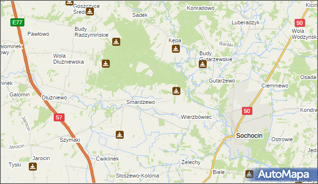 mapa Podsmardzewo, Podsmardzewo na mapie Targeo