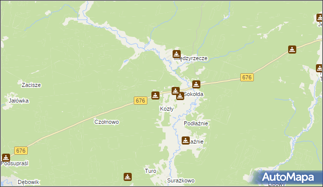 mapa Podsokołda, Podsokołda na mapie Targeo