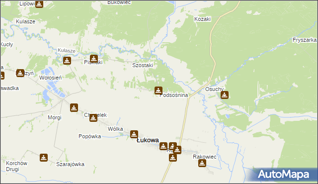 mapa Podsośnina, Podsośnina na mapie Targeo