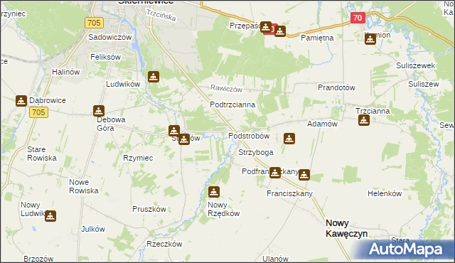 mapa Podstrobów, Podstrobów na mapie Targeo