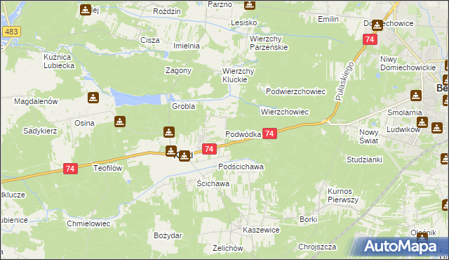 mapa Podwódka, Podwódka na mapie Targeo