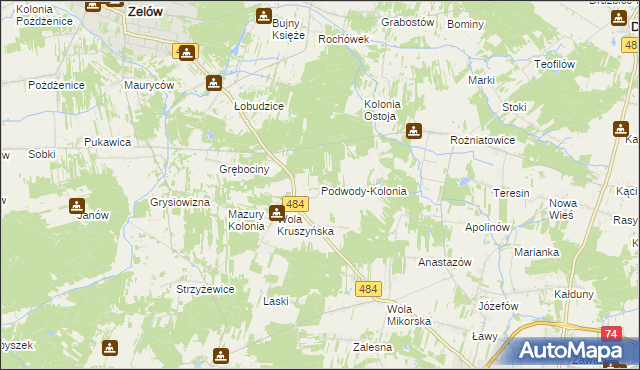 mapa Podwody-Kolonia, Podwody-Kolonia na mapie Targeo