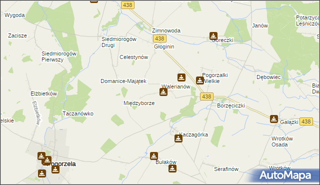 mapa Pogorzałki Małe, Pogorzałki Małe na mapie Targeo