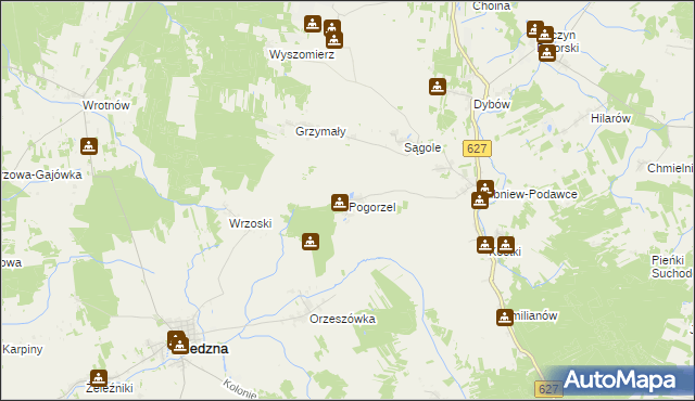 mapa Pogorzel gmina Sokołów Podlaski, Pogorzel gmina Sokołów Podlaski na mapie Targeo