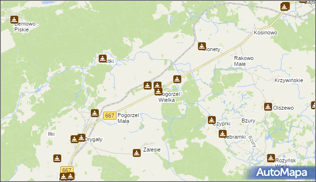 mapa Pogorzel Wielka, Pogorzel Wielka na mapie Targeo