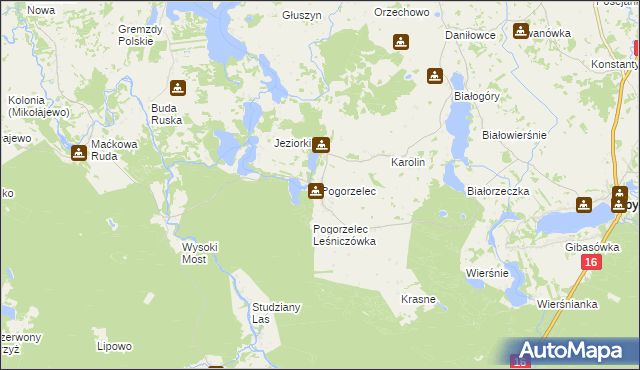 mapa Pogorzelec gmina Giby, Pogorzelec gmina Giby na mapie Targeo