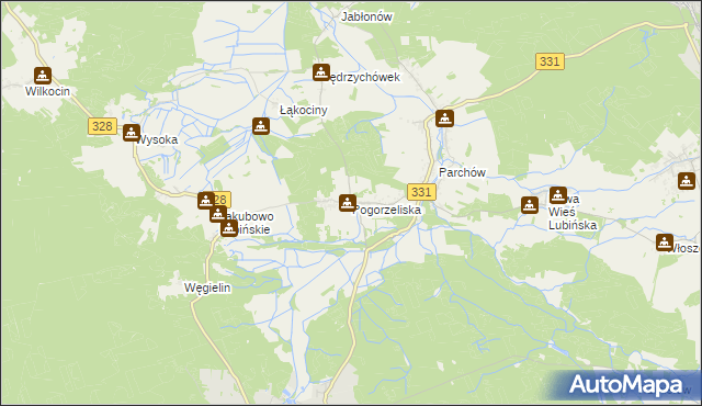 mapa Pogorzeliska, Pogorzeliska na mapie Targeo