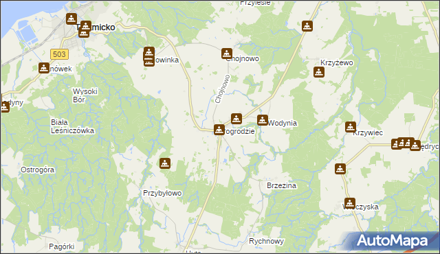 mapa Pogrodzie, Pogrodzie na mapie Targeo