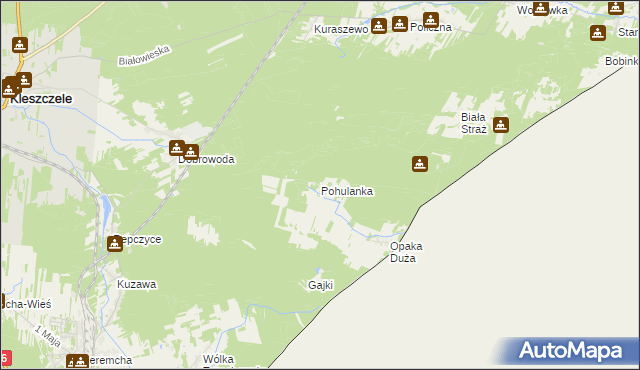 mapa Pohulanka gmina Czeremcha, Pohulanka gmina Czeremcha na mapie Targeo