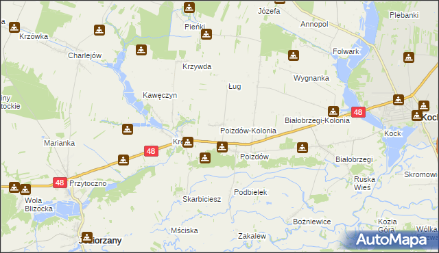 mapa Poizdów-Kolonia, Poizdów-Kolonia na mapie Targeo