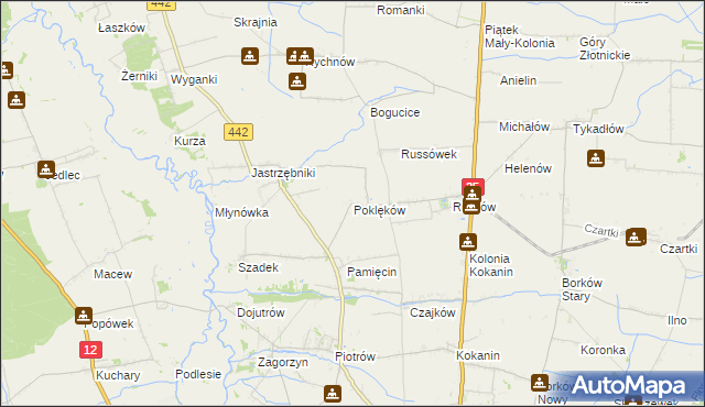 mapa Poklęków, Poklęków na mapie Targeo