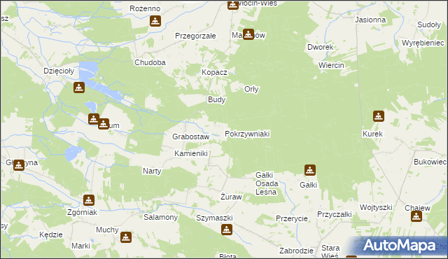 mapa Pokrzywniaki, Pokrzywniaki na mapie Targeo