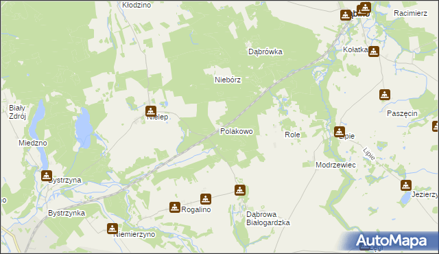 mapa Polakowo, Polakowo na mapie Targeo