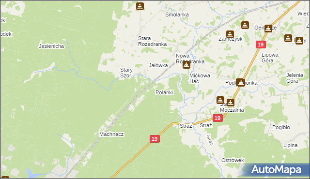 mapa Polanki gmina Sokółka, Polanki gmina Sokółka na mapie Targeo