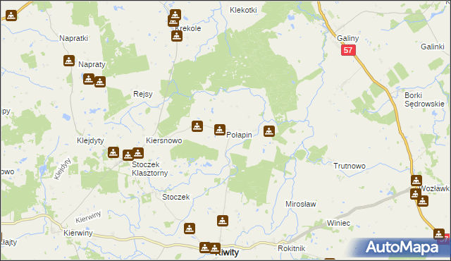 mapa Połapin, Połapin na mapie Targeo