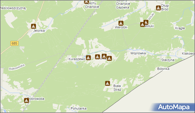 mapa Policzna gmina Kleszczele, Policzna gmina Kleszczele na mapie Targeo