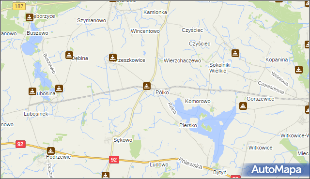 mapa Pólko gmina Kaźmierz, Pólko gmina Kaźmierz na mapie Targeo