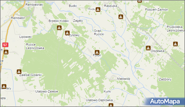 mapa Połoń, Połoń na mapie Targeo