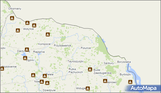 mapa Poluńce, Poluńce na mapie Targeo