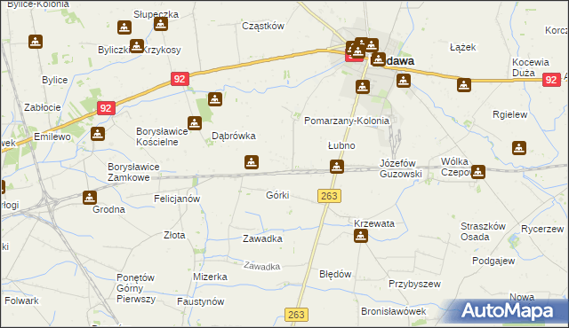 mapa Pomarzany Fabryczne, Pomarzany Fabryczne na mapie Targeo