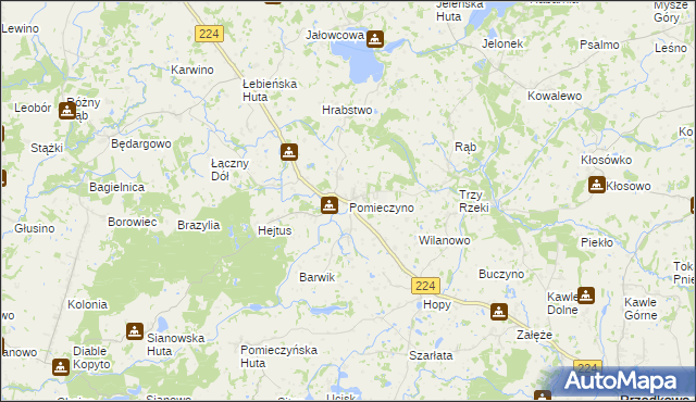 mapa Pomieczyno, Pomieczyno na mapie Targeo