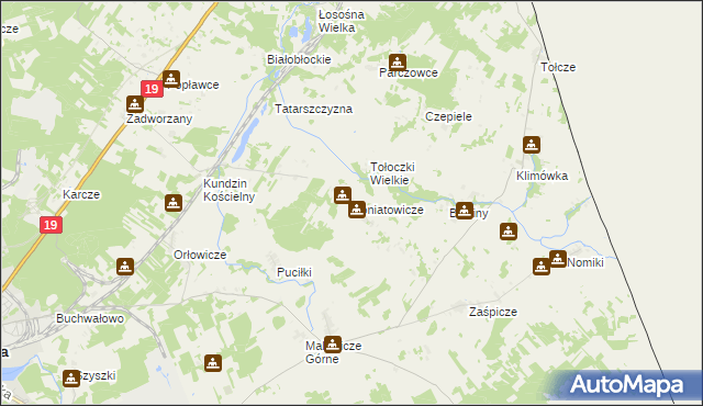 mapa Poniatowicze, Poniatowicze na mapie Targeo