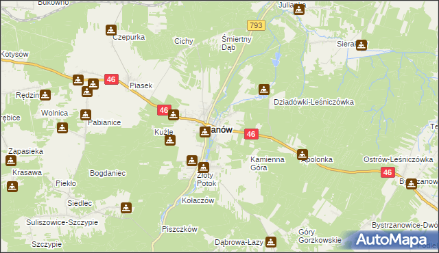 mapa Ponik gmina Janów, Ponik gmina Janów na mapie Targeo