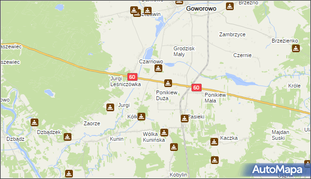 mapa Ponikiew Duża, Ponikiew Duża na mapie Targeo